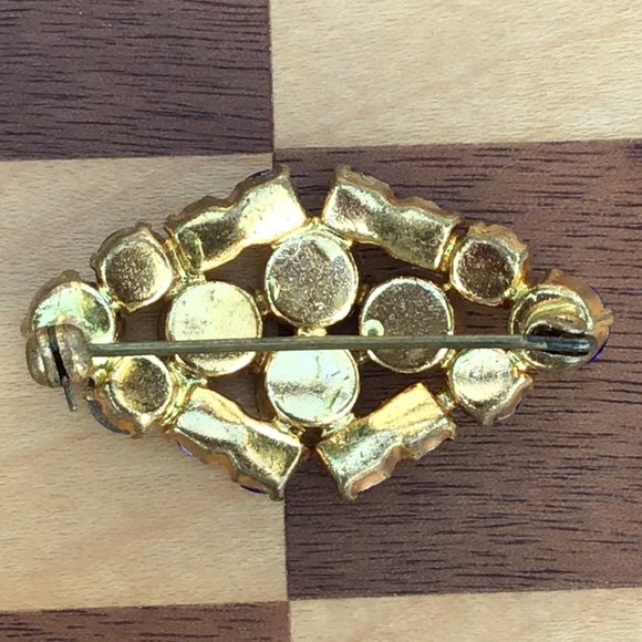 Dazzling Blue Vintage Brooch Pin - Picture 5 of 9